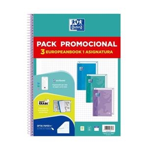 PACK LLIBRETA A4 OXFORD EUROPEAN BOOK 1 BLAU LILA TURQUESA | 8427291066478 | 400195027 | Llibreria La Gralla | Llibreria online de Granollers