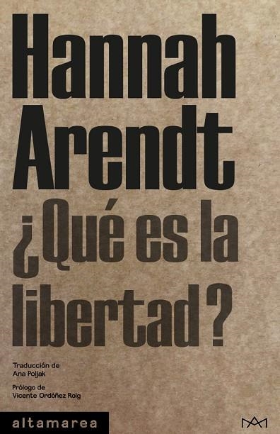 ¿QUÉ ES LA LIBERTAD? | 9788410435520 | ARENDT, HANNAH | Llibreria La Gralla | Librería online de Granollers