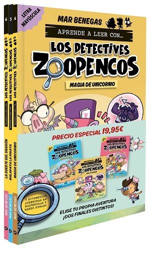 PACK APRENDE A LEER CON... ¡LOS DETECTIVES ZOOPENCOS! 4, 5 Y 6: EN LETRA MAYÚSCU | 9788408299226 | BENEGAS, MAR | Llibreria La Gralla | Llibreria online de Granollers