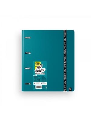 CARPETA CARCHIVO 360º FOAM MY RULES 4 ANELLES 35 MM + RECANVI TURQUESA FOSC | 8422951071021 | 124777479 | Llibreria La Gralla | Llibreria online de Granollers