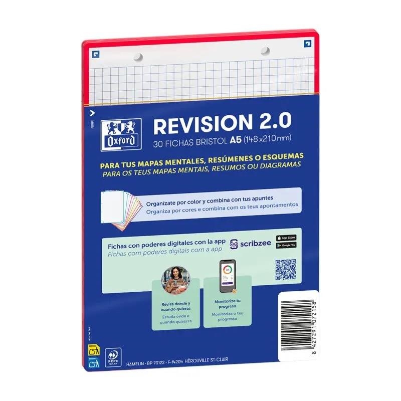 FITXA CARTOLINA QUADRES REVISION 2.0 A5 OXFORD VERMELL | 8427291072158 | 400198783 | Llibreria La Gralla | Llibreria online de Granollers
