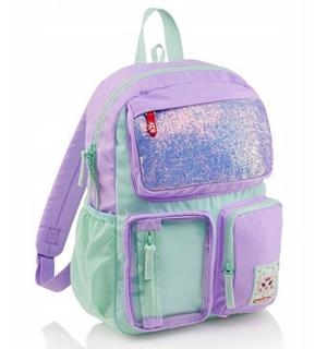 MOTXILLA MIQUELRIUS 4 CREMALLERES VERD LILA | 8422593193686 | MR19368 | Llibreria La Gralla | Llibreria online de Granollers