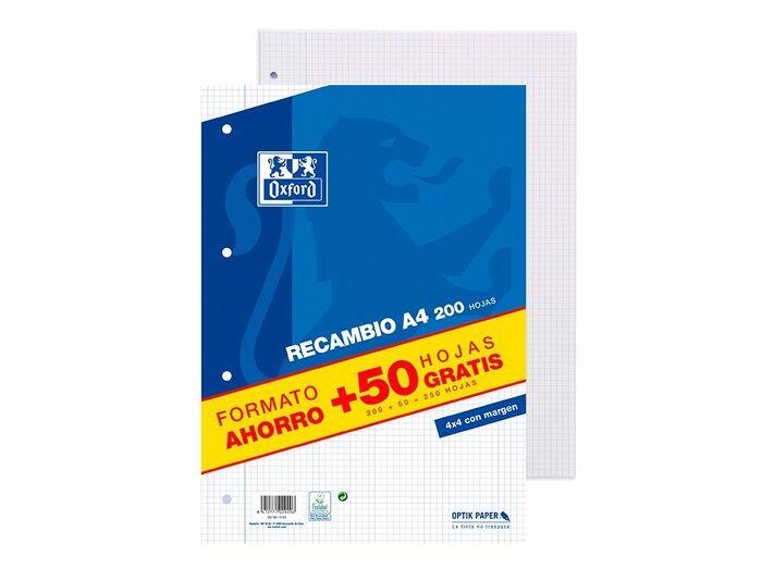 RECANVI FULLS OXFORD A4 4X4 | 8412771029296 | Llibreria La Gralla | Llibreria online de Granollers