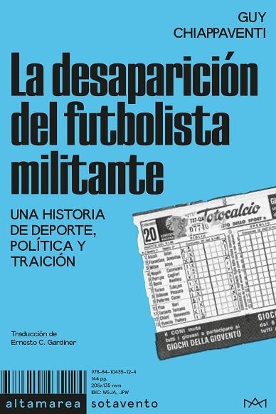 DESAPARICIÓN DEL FUTBOLISTA MILITANTE, LA | 9788410435124 | CHIAPPAVENTI, GUY | Llibreria La Gralla | Librería online de Granollers