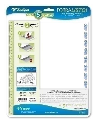 FUNDA FOLRE LLIBRES 29,5X55 SADIPAL PACK 5 UN | 8427973336462 | S1820004 | Llibreria La Gralla | Librería online de Granollers