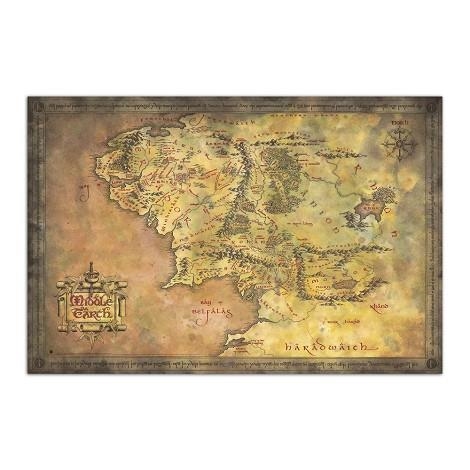 POSTER EL SEÑOR DE LOS ANILLOS. MAPA DE LA TIERRA MEDIA | 8435497274795 | GRUPO ERIK | Llibreria La Gralla | Llibreria online de Granollers