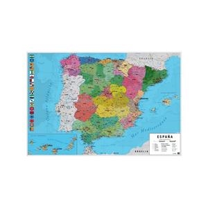 POSTER MAPA ESPAÑA FISICO POLITICO | 8435107834692 | GRUPO ERIK | Llibreria La Gralla | Librería online de Granollers