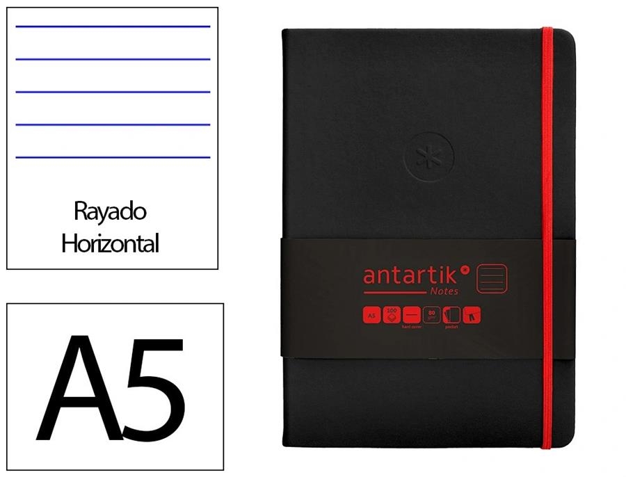LLIBRETA A5 ANTARTIK RATLLES TD 100F 80 GR NEGRE VERMELL | 8423473079472 | 170070 | Llibreria La Gralla | Librería online de Granollers