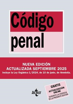 CÓDIGO PENAL (2025) | 9788430993093 | EDITORIAL TECNOS | Llibreria La Gralla | Librería online de Granollers