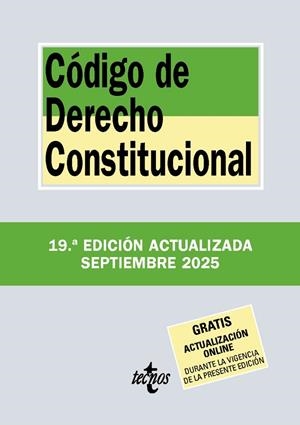 CÓDIGO DE DERECHO CONSTITUCIONAL (2025) | 9788430993123 | EDITORIAL TECNOS | Llibreria La Gralla | Librería online de Granollers
