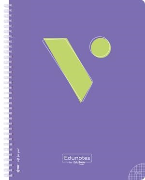 EDUNOTES LIBRETA A4 ESPIRAL LILA 80 HOJAS CUADRICULA 4X4  CON QR A CONTENIDO EDU | 9788411939997 | AAVV | Llibreria La Gralla | Librería online de Granollers
