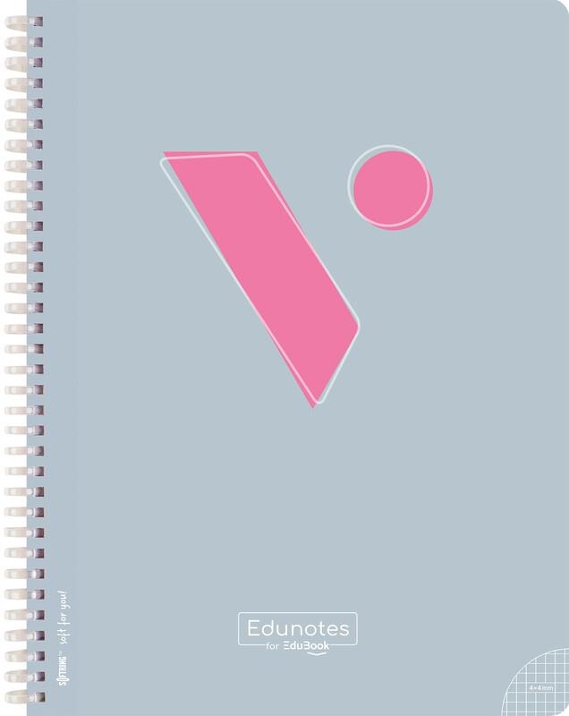 EDUNOTES LIBRETA A4 ESPIRAL GRIS 80 HOJAS CUADRICULA 4X4  CON QR A CONTENIDO EDU | 9788410962576 | AAVV | Llibreria La Gralla | Llibreria online de Granollers