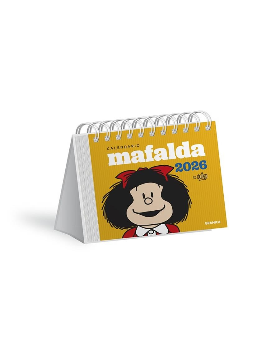 MAFALDA 2026, CALENDARIO ESCRITORIO AMARILLO | 9786316693419 | QUINO | Llibreria La Gralla | Llibreria online de Granollers