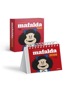 MAFALDA 2026, CALENDARIO ESCRITORIO ROJO CON CAJA | 9786316693204 | QUINO | Llibreria La Gralla | Librería online de Granollers