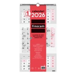 CALENDARI 2026 FINOCAM PARET LLARG ESCRIURE 3 MESOS VISTA | 8422952407492 | 78159 | Llibreria La Gralla | Llibreria online de Granollers