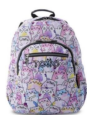 MOTXILLA TOTTO MORRAL AQUAREL.LES GLITTER ROSA/LILA GATS | 7704682068886 | TOTMA04ECO021-2521N-1/2 | Llibreria La Gralla | Llibreria online de Granollers