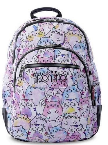 MOTXILLA TOTTO MORRAL RAYOL GLITTER GATS BLAU/LILA/ROSA/GROC | 7704682068053 | TOTMA04ECO002-2521N-1/2 | Llibreria La Gralla | Llibreria online de Granollers