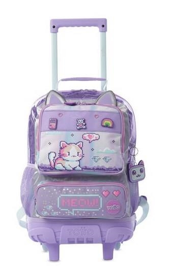 MOTXILLA DE RODES TOTTO KIDS MORRAL RUE BOMPER ANDY CAT M GATS LILA | 7704682091938 | TOTMJ03ANC005-2526-5QFM | Llibreria La Gralla | Librería online de Granollers