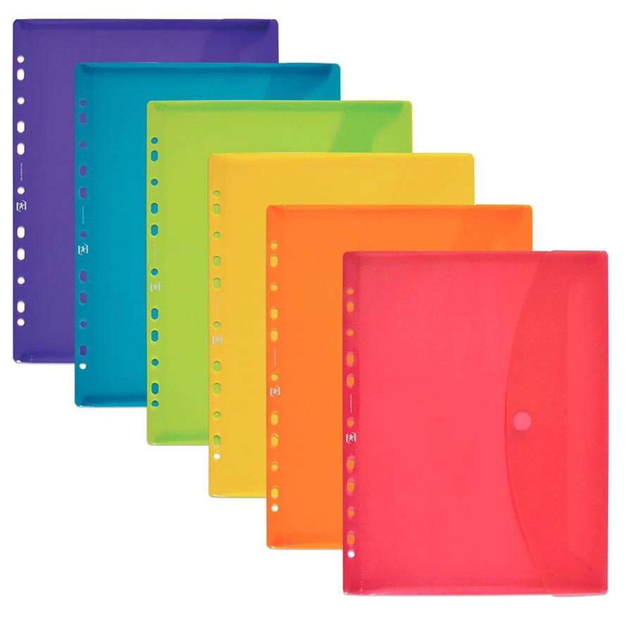 SOBRE PLASTIC A5 OXFORD MULTITALADRE  VELCRO COLORS | 3045050464782 | 400170115 | Llibreria La Gralla | Librería online de Granollers