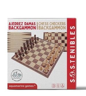 AJEDREZ, DAMAS Y BACKGAMMON FSC100% S.O.S.TENIBLES | 8432026202397 | AQUAMARINE GAMES | Llibreria La Gralla | Llibreria online de Granollers