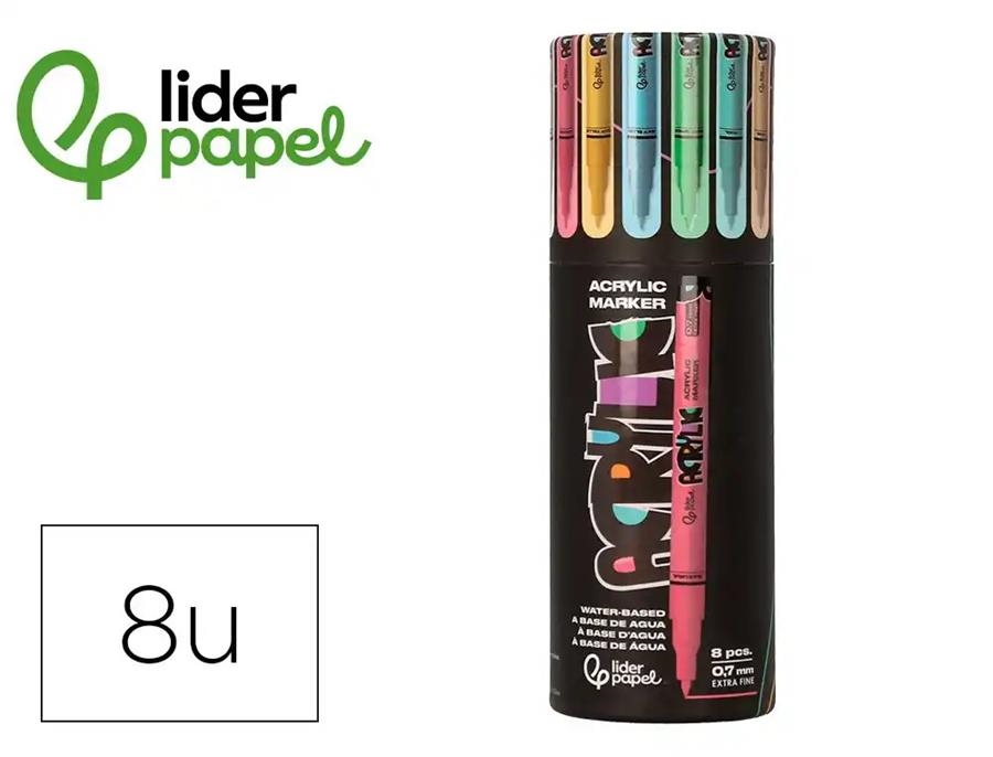 RETOLADORS 8 UN LIDERPAPEL ACRILICS 0,7MM COLORS VIUS | 8423473093126 | 17360 | Llibreria La Gralla | Llibreria online de Granollers