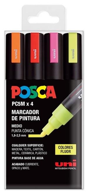 RETOLADORS 4 UN POSCA PC5M COLORS FLUOR | 8435009951640 | 182634682 | Llibreria La Gralla | Llibreria online de Granollers