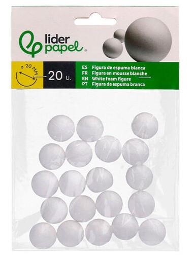 BOLA POREXPAN LIDERPAPEL 2CM 20 UNITATS | 8423473106871 | MX16 | Llibreria La Gralla | Llibreria online de Granollers