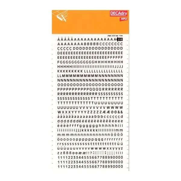 LLETRES TRANSFERIBLES APLI DECADRY NEGRES 4MM 1 F | 5413493987454 | SDD210F | Llibreria La Gralla | Llibreria online de Granollers