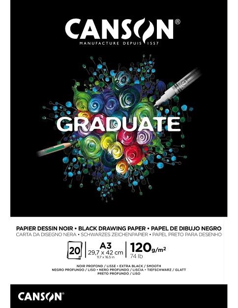 BLOC CANSON GRADUET BLACK A3 240G | 3148950060808 | C31250P018 | Llibreria La Gralla | Llibreria online de Granollers