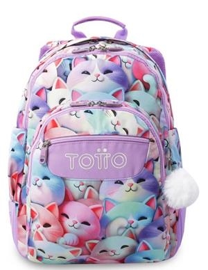 MOTXILLA TOTTO MORRAL RAYOL GATS LILA/ROSA | 7704682201894 | MA04ECO002-252DN-0S6 | Llibreria La Gralla | Librería online de Granollers