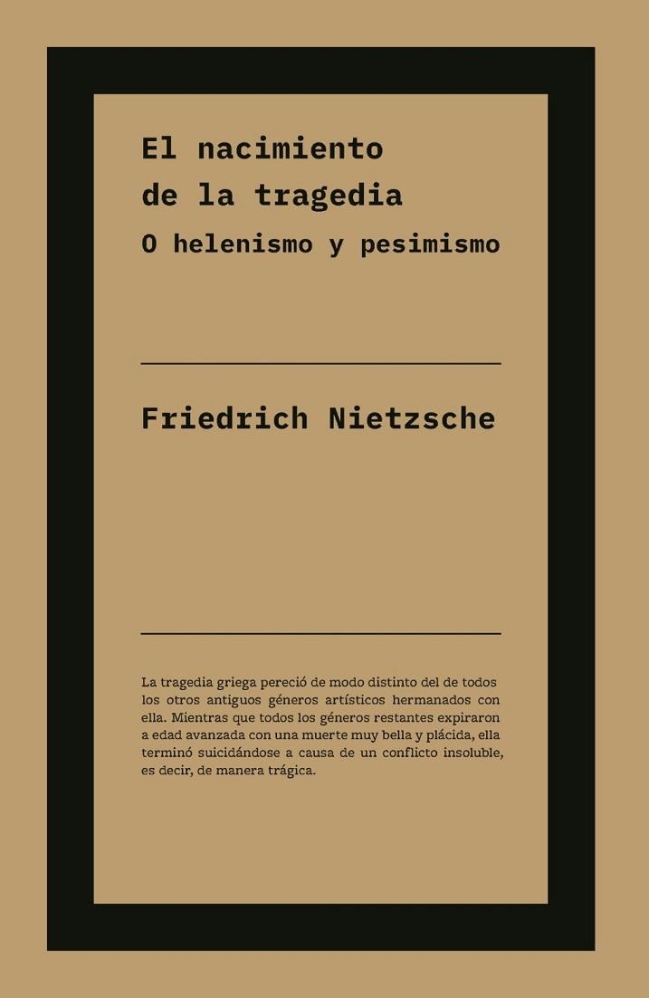 NACIMIENTO DE LA TRAGEDIA, EL | 9791388115080 | NIETZSCHE, FRIEDRICH | Llibreria La Gralla | Llibreria online de Granollers