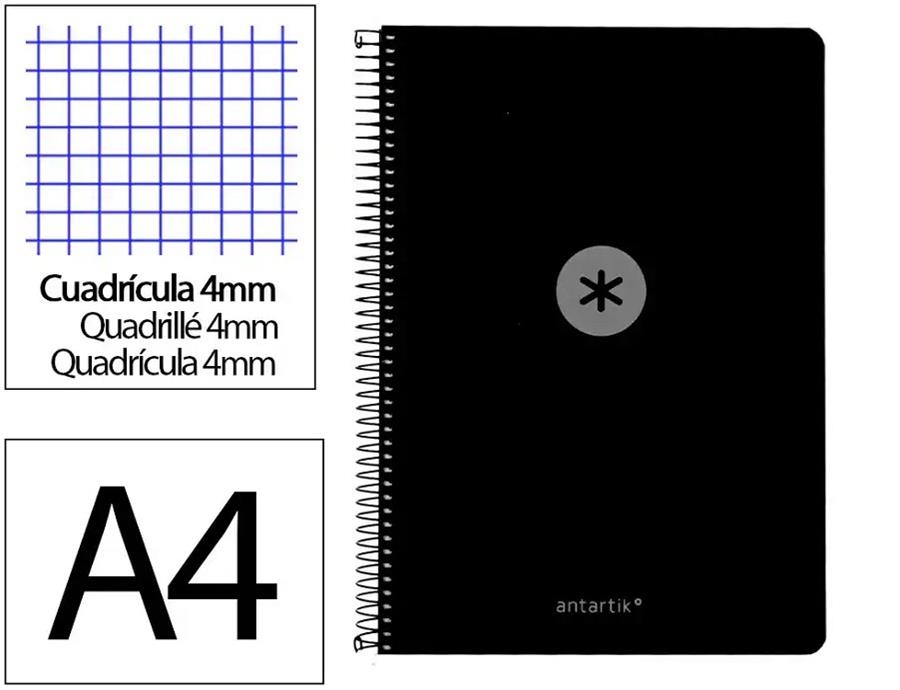LLIBRETA A4 ANTARTIK ESPIRAL QUADRICULA 4X4 TD 80F 90 GR NEGRA | 8423473140608 | 175032 | Llibreria La Gralla | Llibreria online de Granollers