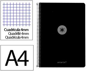 LLIBRETA A4 ANTARTIK ESPIRAL QUADRICULA 4X4 TD 80F 90 GR NEGRA | 8423473140608 | 175032 | Llibreria La Gralla | Llibreria online de Granollers