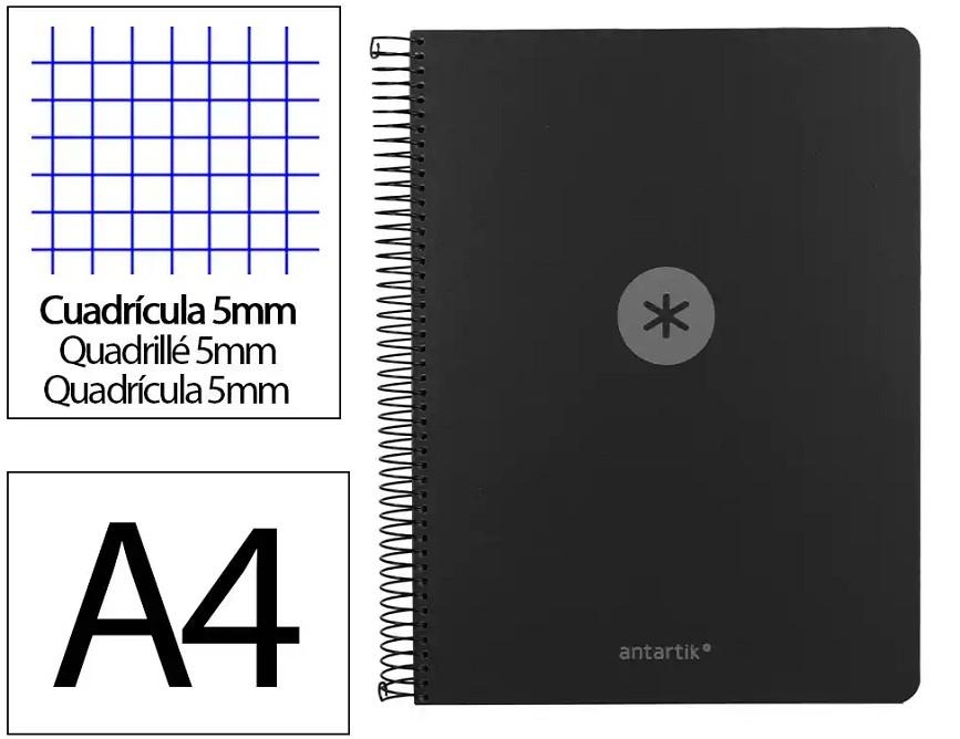 LLIBRETA A4 ANTARTIK 5 COLORS ESPIRAL QUADRICULA 5X5 TD 120F 90 GR NEGRE | 8423473140677 | 175039 | Llibreria La Gralla | Llibreria online de Granollers
