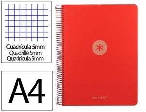 LLIBRETA A4 ANTARTIK 5 COLORS ESPIRAL QUADRICULA 5X5 TD 120F 90 GR VERMELL | 8423473140684 | 175040 | Llibreria La Gralla | Llibreria online de Granollers