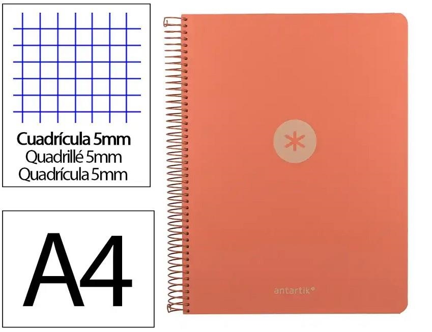 LLIBRETA A4 ANTARTIK 5 COLORS ESPIRAL QUADRICULA 5X5 TD 120F 90 GR ROSA CORAL | 8423473140646 | 175036 | Llibreria La Gralla | Llibreria online de Granollers