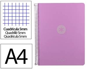 LLIBRETA A4 ANTARTIK 5 COLORS ESPIRAL QUADRICULA 5X5 TD 120F 90 GR LILA | 8423473140653 | 175037 | Llibreria La Gralla | Llibreria online de Granollers