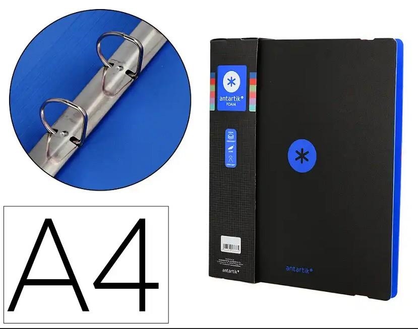 CARPETA ANTARTIK FOAM 4 ANELLES 35 MM BUIDA NEGRE + BLAU | 8423473136861 | 174532 | Llibreria La Gralla | Llibreria online de Granollers