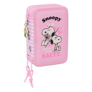 PLUMIER TRIPLE SNOOPY PEANUTS RATLLES ROSA | 8412688649044 | SAF41266857 | Llibreria La Gralla | Librería online de Granollers