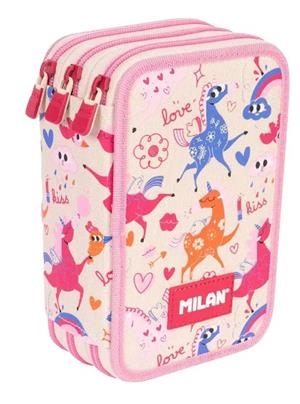 PLUMIER MILAN 3 PISOS FLOWICORN BEIGE | 8411574115533 | 081364FLCBG | Llibreria La Gralla | Llibreria online de Granollers