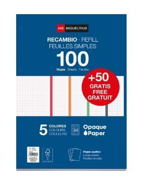 RECANVI FULLS NBOOK A4 5 COLORS QUADRICULA 5X5 150F | 8422593090282 | MR9028 | Llibreria La Gralla | Llibreria online de Granollers
