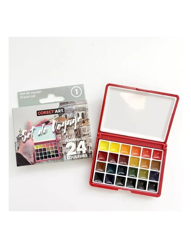 MINI CAIXA AQUAREL·LA DALBE VIATGE PLASTIC 24 COLORS | 3395800017875 | 431675100 | Llibreria La Gralla | Librería online de Granollers
