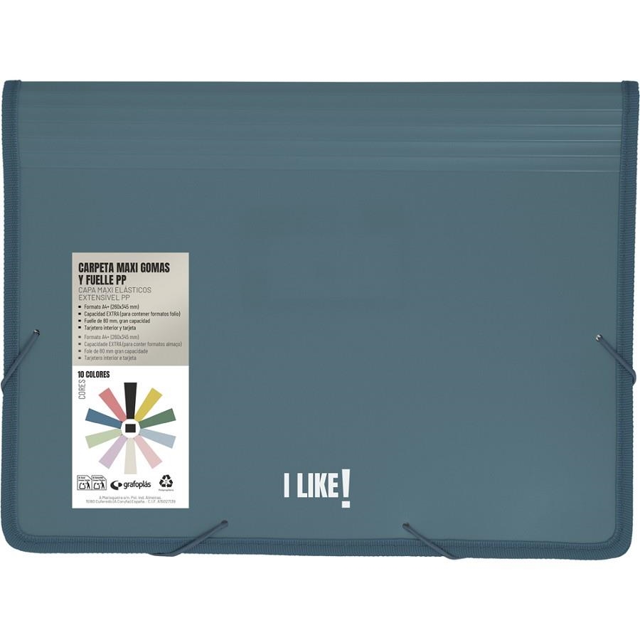 CARPETA 12 SEPARADORS GRAFOPLAS LIKE PLASTIC REFORÇ A4 BLAU | 8413623484874 | 04803332 | Llibreria La Gralla | Librería online de Granollers