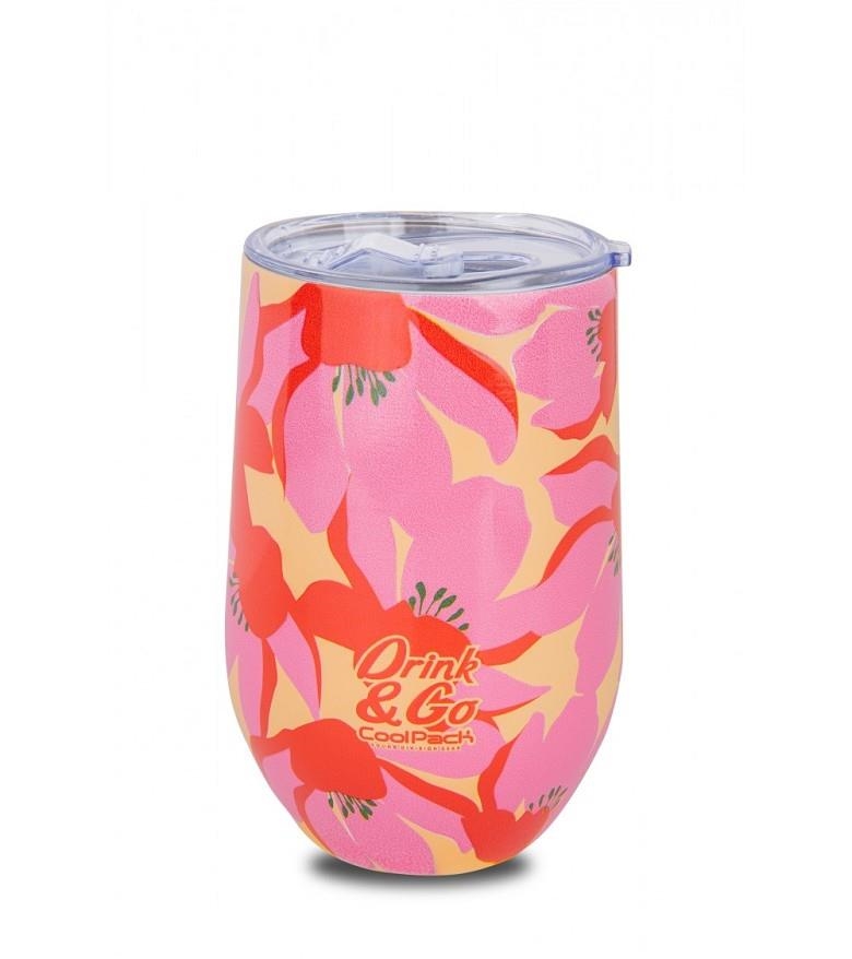 TASSA TERMICA COOLPACK 500ML FLORS ROSA | 5903686395208 | Z27914 | Llibreria La Gralla | Librería online de Granollers