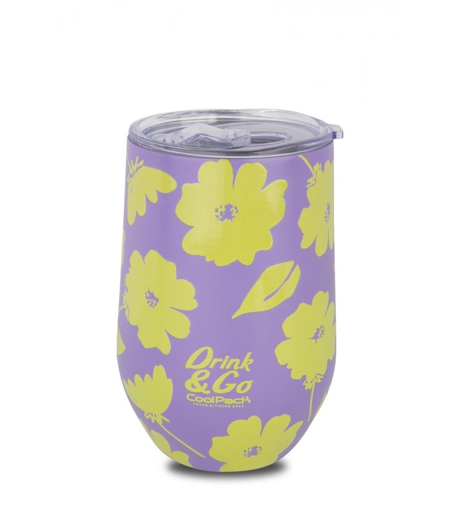 TASSA TERMICA COOLPACK 500ML FLORS LILA | 5903686395185 | Z27913 | Llibreria La Gralla | Librería online de Granollers