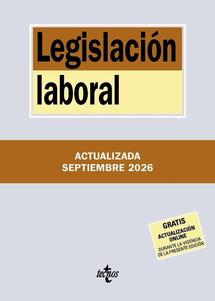 LEGISLACIÓN LABORAL (ED. 2026) | 9788430994342 | EDITORIAL TECNOS | Llibreria La Gralla | Librería online de Granollers