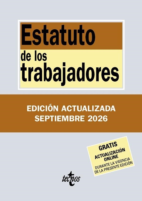 ESTATUTO DE LOS TRABAJADORES (ED. 2026) | 9788430994427 | EDITORIAL TECNOS | Llibreria La Gralla | Librería online de Granollers