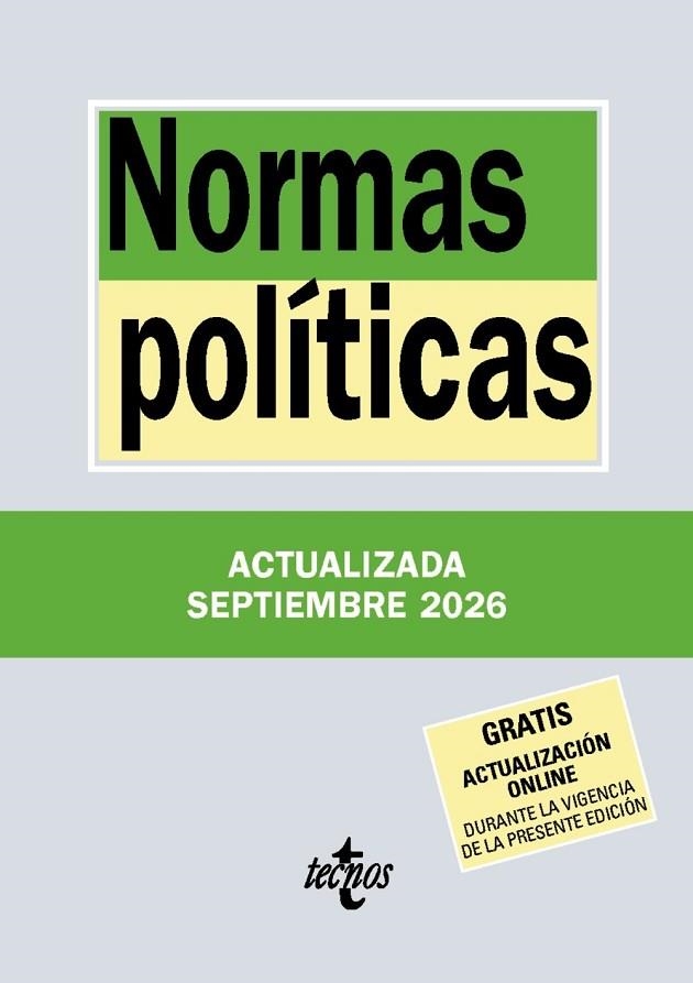 NORMAS POLÍTICAS (ED. 2026) | 9788430994434 | EDITORIAL TECNOS | Llibreria La Gralla | Librería online de Granollers