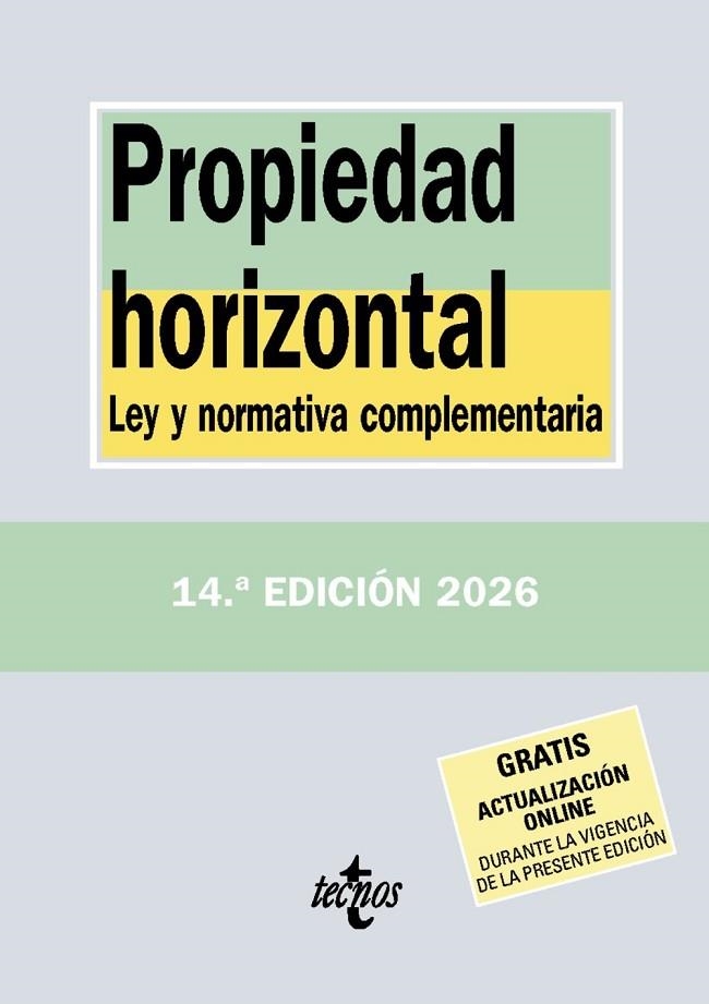 PROPIEDAD HORIZONTAL (ED. 2026) | 9788430994496 | EDITORIAL TECNOS | Llibreria La Gralla | Llibreria online de Granollers