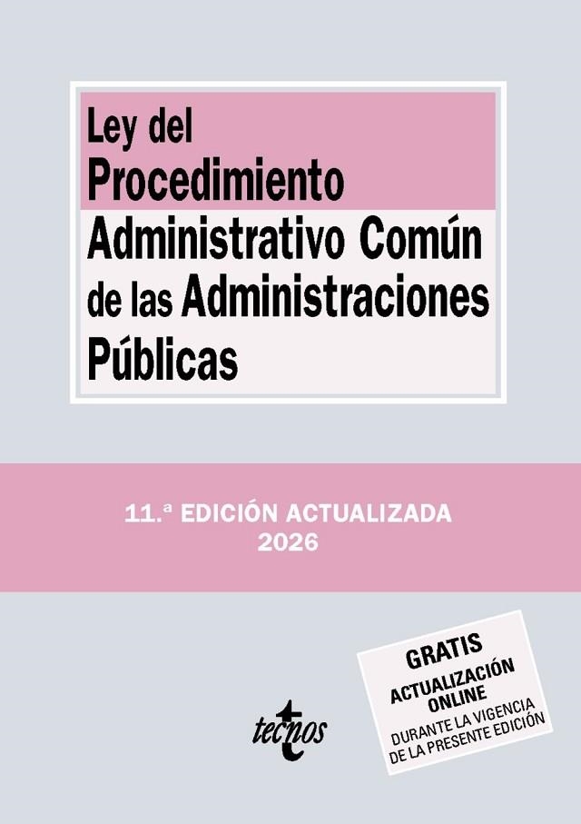 LEY DEL PROCEDIMIENTO ADMINISTRATIVO COMÚN DE LAS ADMINISTRACIONES PÚBLICAS (ED. 2026) | 9788430994502 | EDITORIAL TECNOS | Llibreria La Gralla | Librería online de Granollers